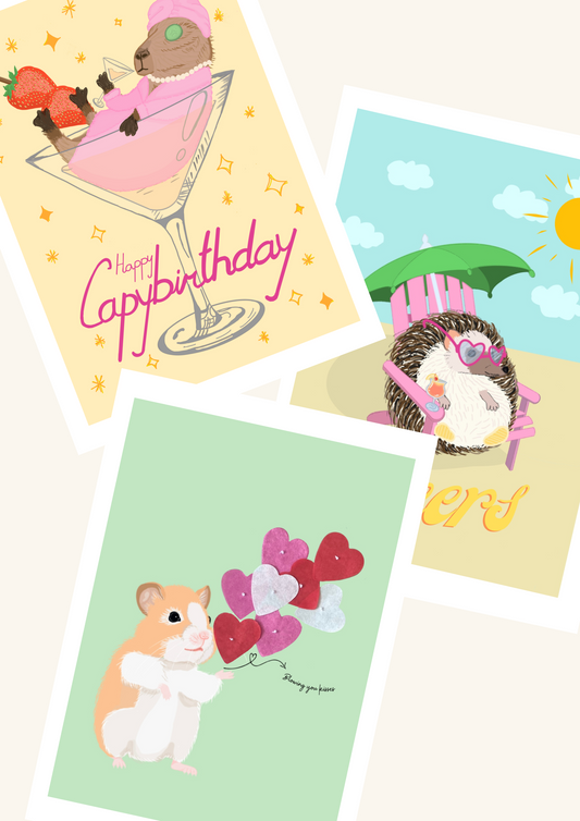Card set: one magical card & two A6 cards